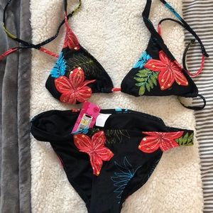 NWT Floral two piece bikini
